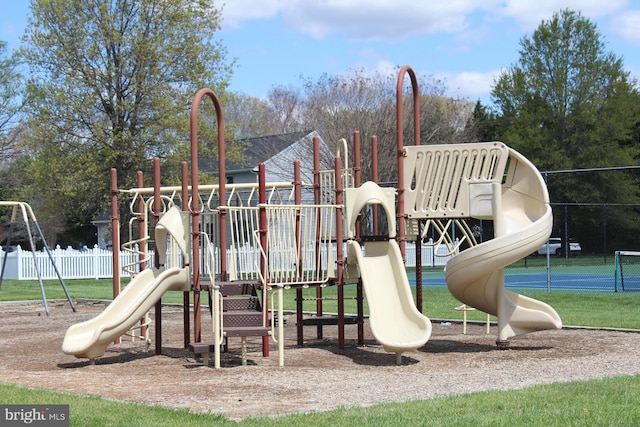 community playground with fence