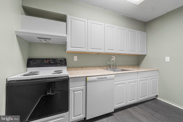 400 Glendale Rd Unit H-30, Havertown, PA 19083 - kitchen featuring electric stove, dishwashing machine, dark wood-style flooring, white cabinetry, and light countertops