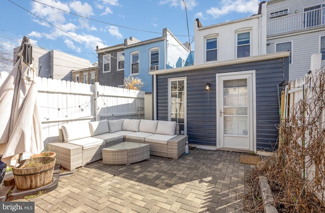 3524 Hickory Ave, Baltimore, MD 21211 - view of patio with outdoor lounge area and fence private yard