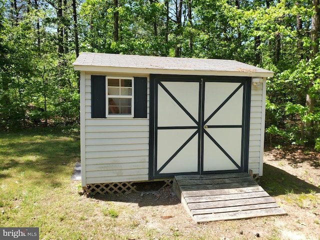 view of shed