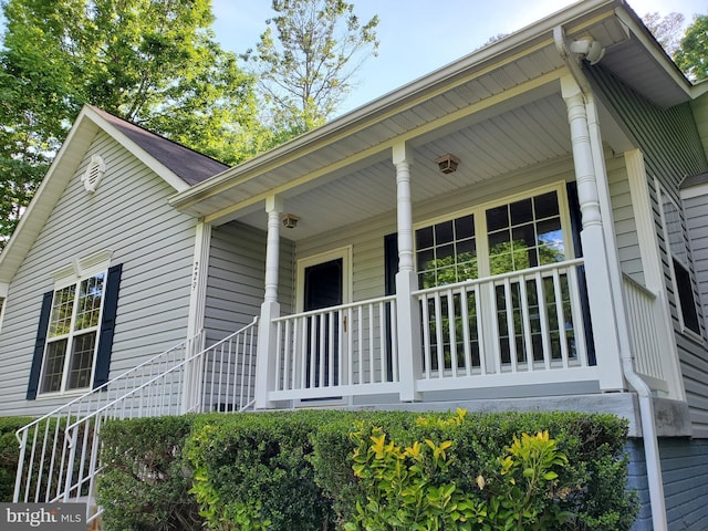 exterior space featuring covered porch
