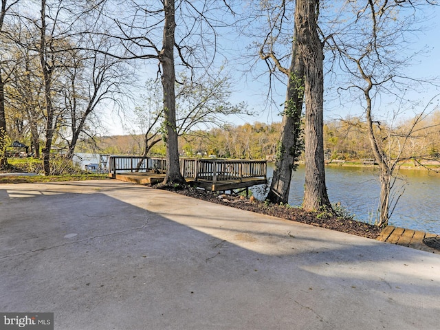 exterior space featuring a water view