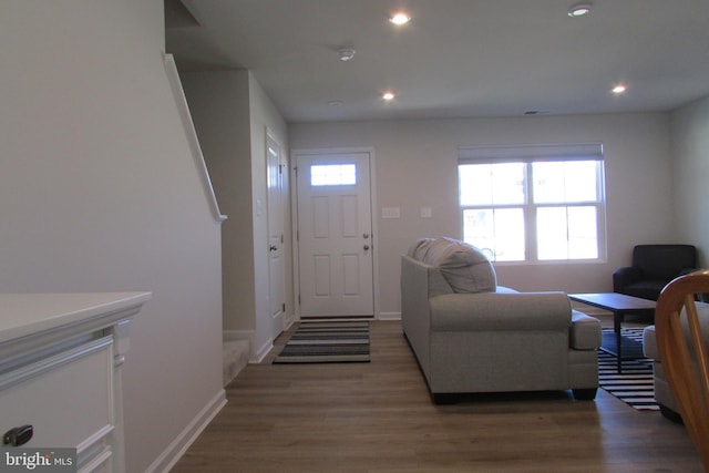 30155 Creekview Cir, Selbyville, DE 19975 - living area with recessed lighting, baseboards, and wood finished floors