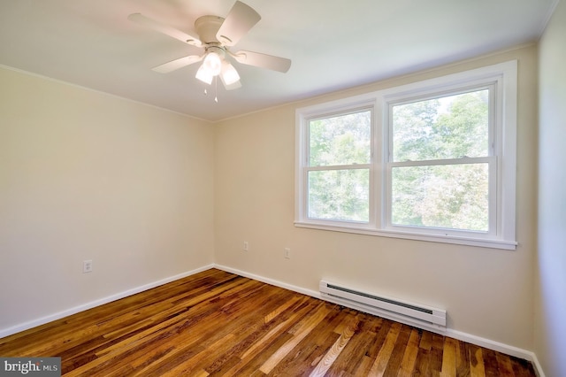 50 Ridge Rd, Greenbelt, MD 20770 - unfurnished room with a baseboard radiator, baseboards, and wood finished floors
