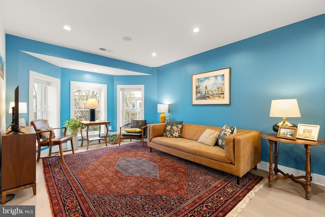 632 Rock Creek Church Rd NW Unit 2, Washington, DC 20010 - living room featuring recessed lighting and baseboards