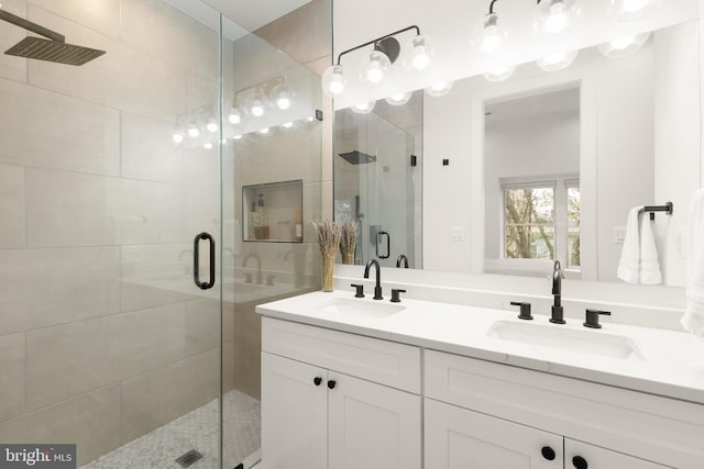 632 Rock Creek Church Rd NW Unit 2, Washington, DC 20010 - bathroom featuring a shower stall and double vanity