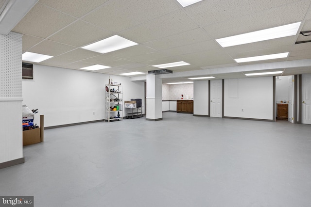 garage with baseboards