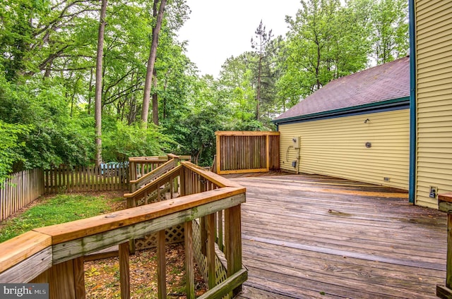 deck with view of scattered trees