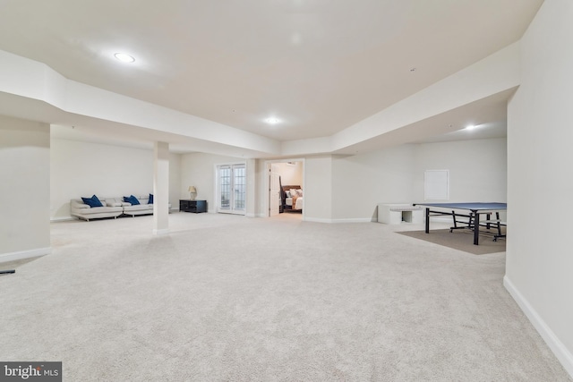 2042 Drovers Ln, Cooksville, MD 21723 - basement with carpet flooring, baseboards, and recessed lighting