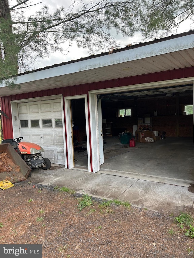 view of garage