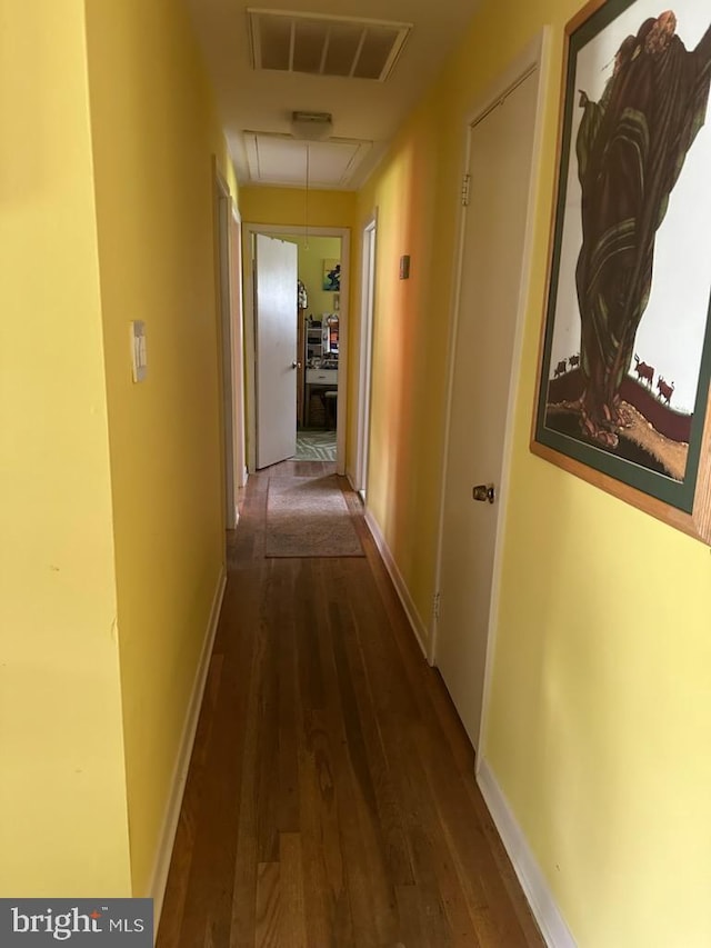 9011 Spring Acres Rd, Clinton, MD 20735 - hallway featuring attic access and wood finished floors