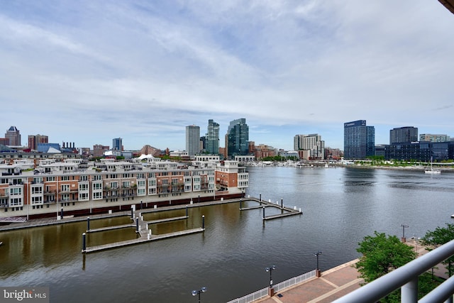water view with a view of skyline