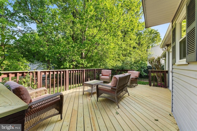 9801 Pulham Rd, Burke, VA 22015 - deck featuring an outdoor living space