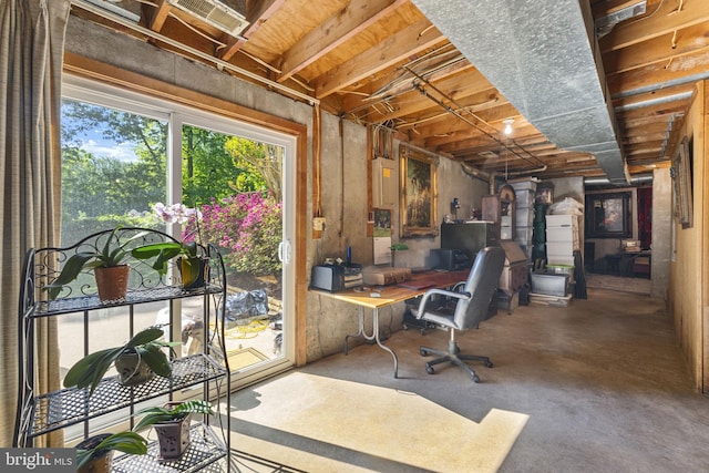 9801 Pulham Rd, Burke, VA 22015 - office area featuring electric panel and concrete floors