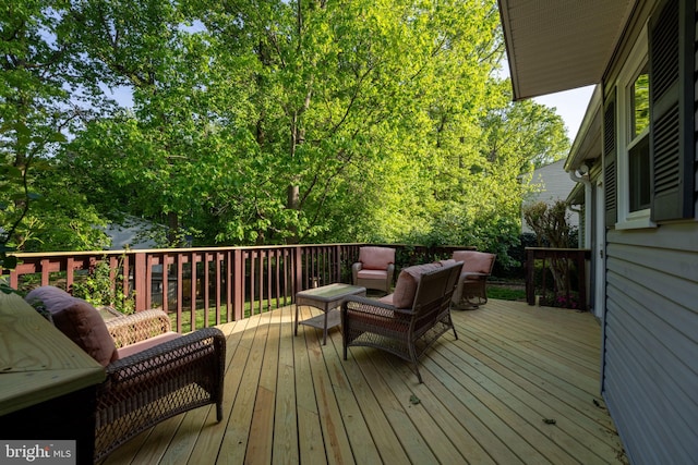 9801 Pulham Rd, Burke, VA 22015 - wooden terrace featuring outdoor lounge area