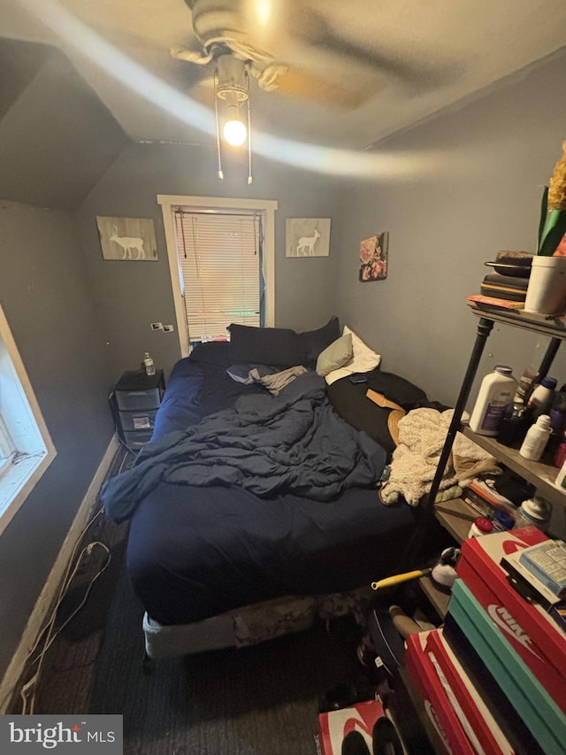 526 Bainbridge Ave, Mays Landing, NJ 08330 - bedroom with vaulted ceiling and ceiling fan