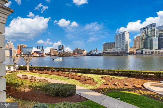 water view with a city view