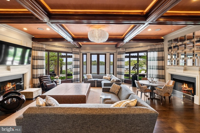 building lobby with a water view