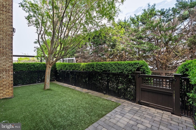view of yard featuring fence private yard