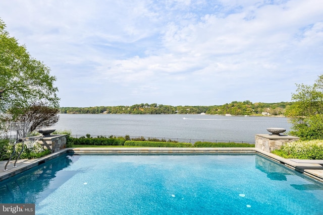 pool with a water view