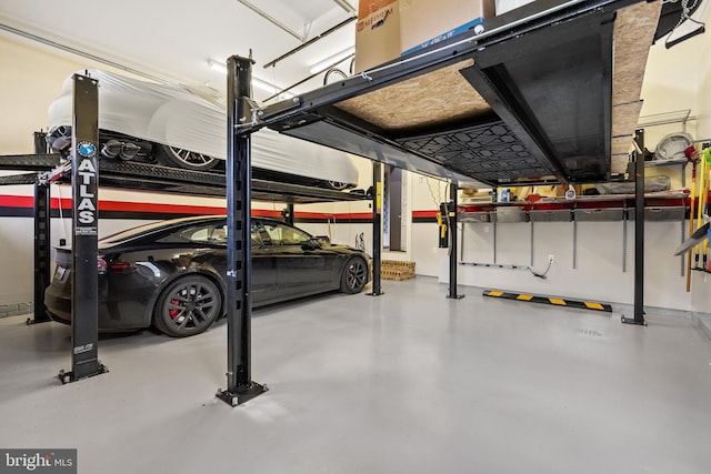 view of garage