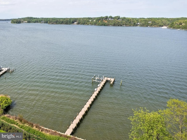 exterior space with a water view