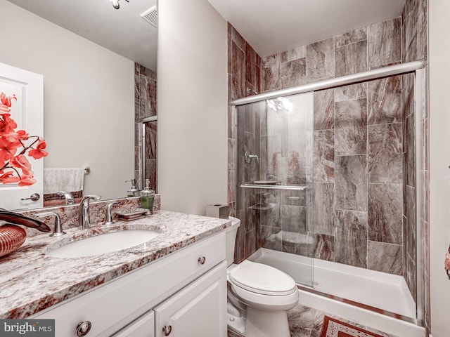 6 Paladia Way, Pikesville, MD 21208 - bathroom with toilet, vanity, visible vents, and a shower stall