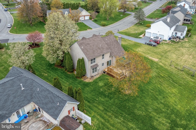drone / aerial view featuring a residential view