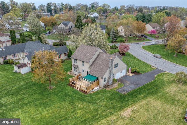 aerial view with a residential view