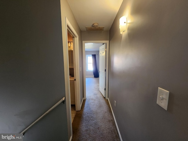 528 N Montford Ave, Baltimore, MD 21205 - corridor featuring baseboards, carpet flooring, and visible vents