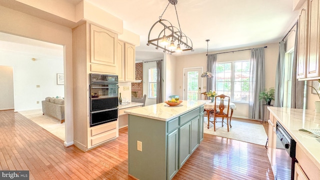 1009 Cadmus Dr, Fredericksburg, VA 22401 - kitchen with oven, a warming drawer, stainless steel dishwasher, and light wood-type flooring