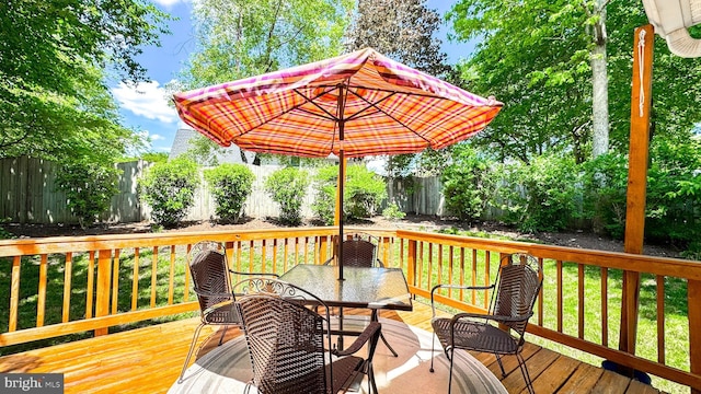1009 Cadmus Dr, Fredericksburg, VA 22401 - deck featuring a fenced backyard and outdoor dining space