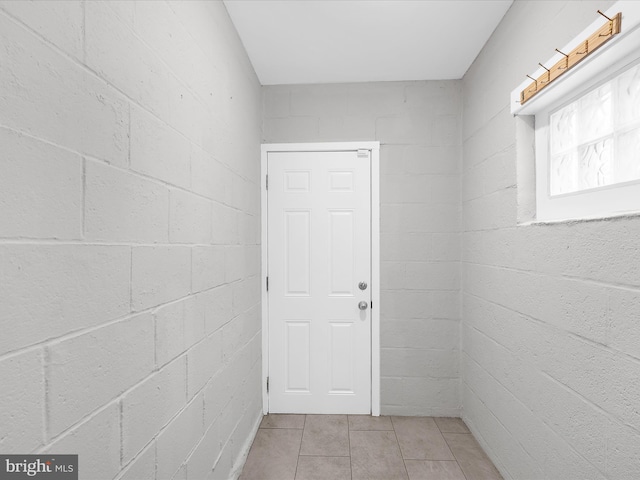 interior space with tile patterned floors