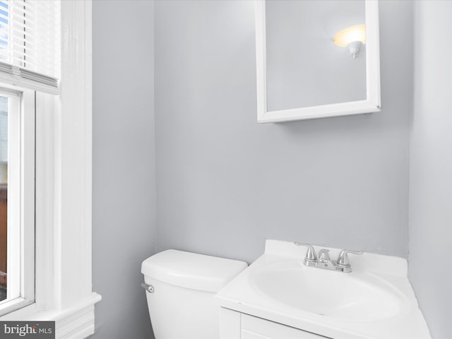 bathroom with toilet and vanity