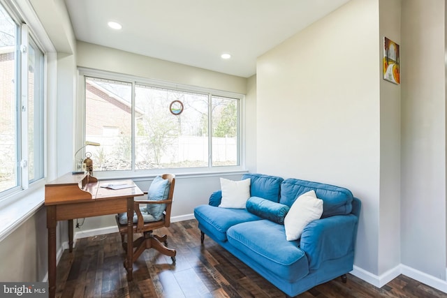 45352 Sypher Rd, California, MD 20619 - home office featuring baseboards, a healthy amount of sunlight, and hardwood / wood-style flooring