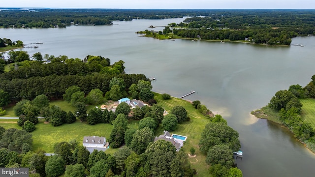 6549 Locust Grove Rd, Easton, MD 21601 - aerial view of property's location with a large body of water and a heavily wooded area