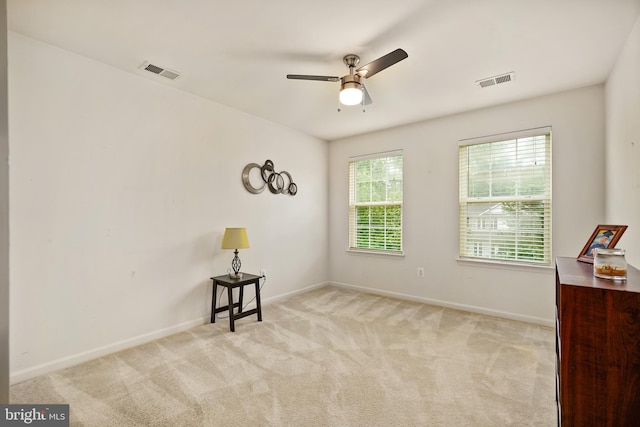 31 Crescent Links Dr, North East, MD 21901 - carpeted spare room featuring baseboards, ceiling fan, and visible vents