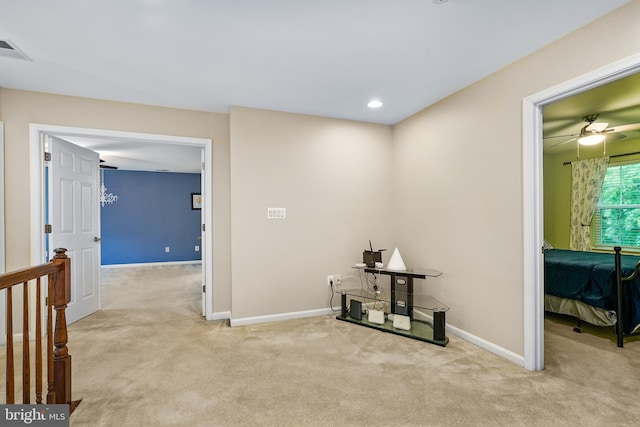 31 Crescent Links Dr, North East, MD 21901 - corridor featuring light colored carpet, baseboards, visible vents, and recessed lighting