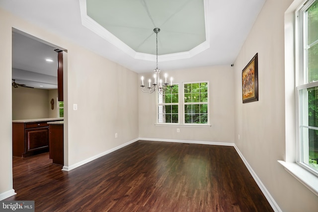 31 Crescent Links Dr, North East, MD 21901 - unfurnished dining area featuring baseboards, dark wood finished floors, and plenty of natural light