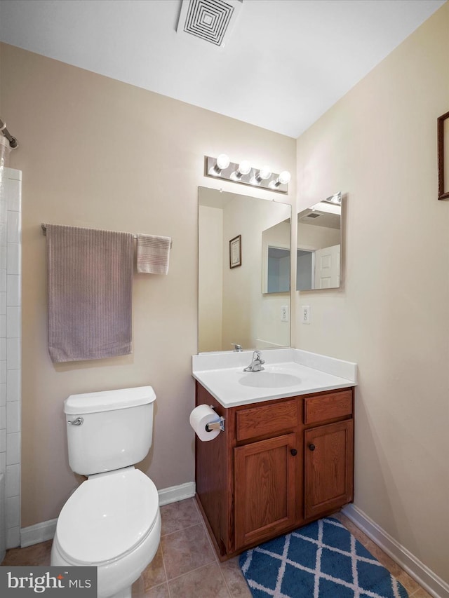128 Whitman Ln, Inwood, WV 25428 - bathroom with vanity, toilet, baseboards, tile patterned floors, and visible vents