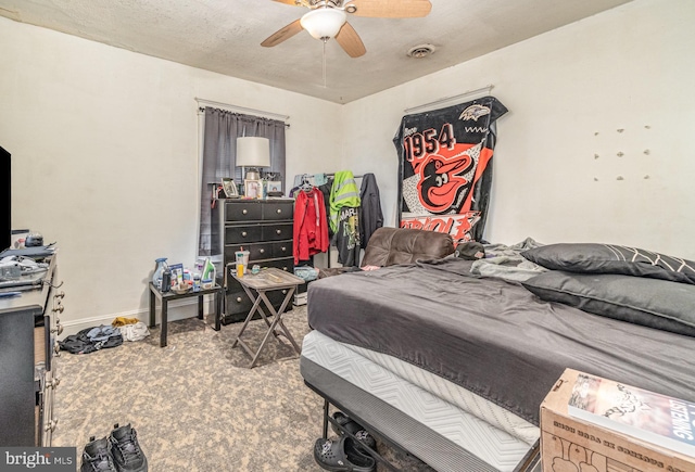 536 S Franklin St, Hanover, PA 17331 - bedroom with carpet, visible vents, baseboards, and ceiling fan