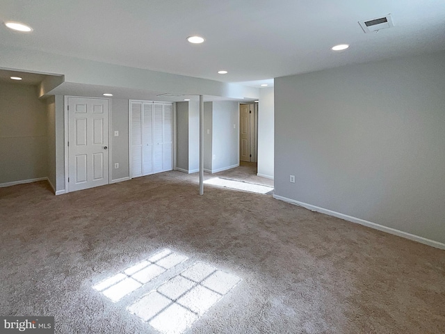 12702 Applecross Dr, Clinton, MD 20735 - unfurnished bedroom featuring two closets, recessed lighting, carpet, baseboards, and visible vents