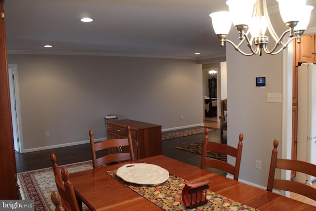 197 Parkwood Dr Unit 320, Chambersburg, PA 17201 - dining room featuring ornamental molding, wood finished floors, and a chandelier