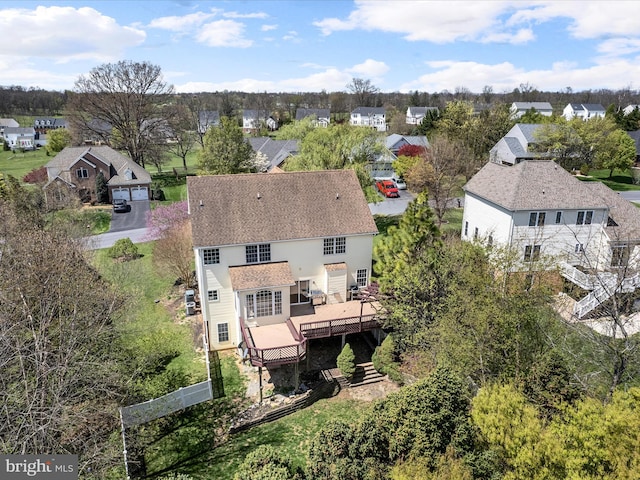 aerial view featuring a residential view
