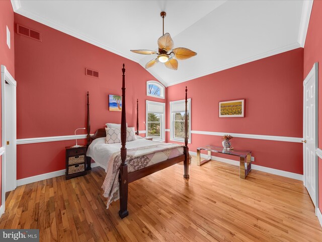 32828 Murray Rd, Frankford, DE 19945 - bedroom with hardwood / wood-style floors, crown molding, baseboards, and visible vents