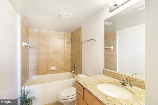 414 Water St Unit 1802, Baltimore, MD 21202 - bathroom with visible vents, toilet, vanity, and shower / bathtub combination