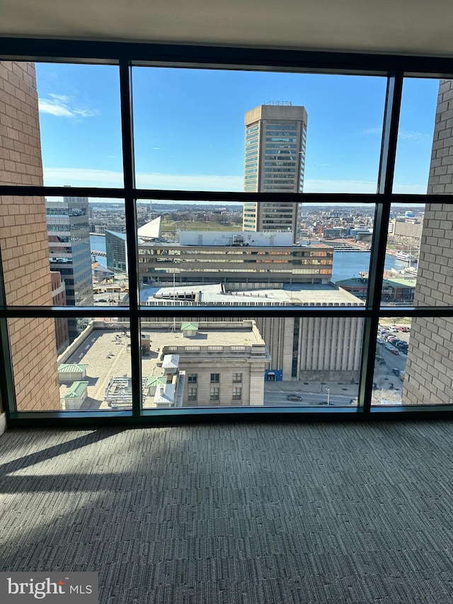414 Water St Unit 1802, Baltimore, MD 21202 - room details featuring a view of city and carpet