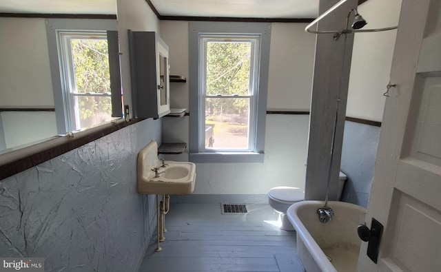 1636 Narrows Rd, Howard, PA 16841 - full bath with a freestanding bath, toilet, a healthy amount of sunlight, and visible vents