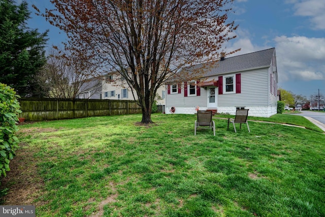 view of yard with fence