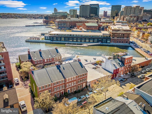 922 Fell St, Baltimore, MD 21231 - bird's eye view with a water view and a city view